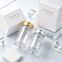 Bouteilles en acrylique transparentes de luxe rechargeables pour le stockage et l'emballage de médicaments, capsules, pilules, poudres, vitamines et comprimés