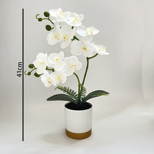 Bunga Anggrek <span class=keywords><strong>Phalaenopsis</strong></span> Bonsai Buatan Tangan Ringan Dekorasi Dalam Ruangan Tanaman Pot - Product Image 4