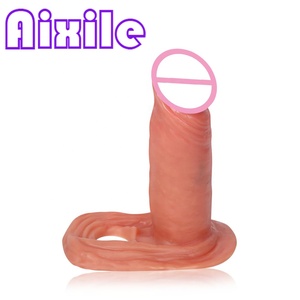 Funda realista de silicona líquida con anillos para testículos, extensor de dildo, funda retardante de eyaculación, juguete sexual para parejas y hombres - Product Image 6