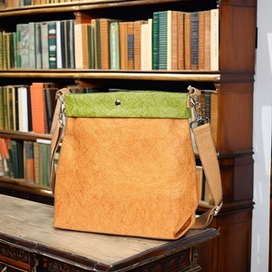 Custom Eco-friendly Recycled Waterproof Crossbody Reusable Heavy-duty Rip-stop Kraft Paper Tote Bag Zipper Open Bohemian Fashion - Product Image 6