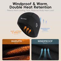 Gorro de Ciclismo de Invierno WEST BIKING a Prueba de Viento de Forro Polar con Orificios para Gafas para Correr y Montar, Gorro Interior de Casco Cálido Deportivo