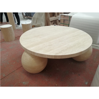 Table basse en pierre de travertin italienne, table de salon moderne personnalisée, hall d'entrée, salon, boules, sphère, marbre rond, tables basses de luxe
