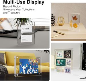 Marco Magnético Acrílico Giratorio de 360 Grados, Imán N52 de Doble Cara, Portafotos Pulido de 4x6, <span class=keywords><strong>para</strong></span> Escritorio o Estante - Product Image 5