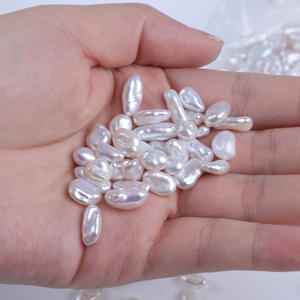 Vente en gros de perles de Keshi d'eau douce naturelles de 6 à 9 mm, perles baroques Pipa, collier de perles DIY, bijoux irréguliers avec perles régénérées en vrac - Product Image 2