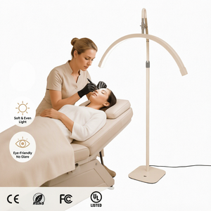 Lámpara LED de Luna Beige de Lujo SY, Iluminación Profesional para Salón de Belleza, Lámpara de Maquillaje con Soporte para Teléfono, Equipo para Salón de Belleza - Product Image 1