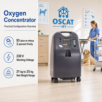 Concentrateur d'oxygène vétérinaire OSCAT, générateur d'oxygène pour animaux de compagnie, débit réglable de 0 à 5 L avec alarmes de pression, équipement vétérinaire, clinique vétérinaire