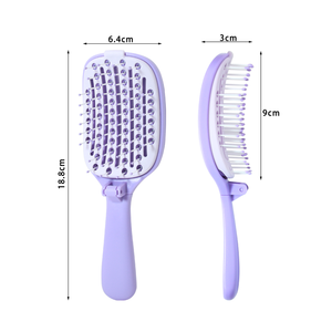 แปรงหวีผมแบบพับได้ ช่วยสางผมไม่พันกัน ซี่หวีกว้าง พกพาสะดวก ใช้ได้ทั้งแบบเปียกและแห้ง พร้อมแผ่นทำความสะอาดตัวเอง - Product Image 4