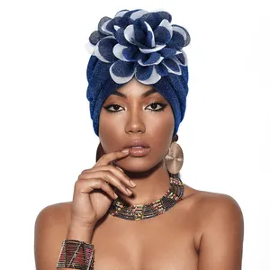 Neueste Frauen Flower Stretchy Beanie Turban Bonnet Chemo Cap Mode und weibliche Hüte Turban Haar wickel