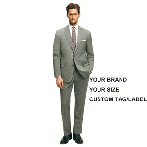 2024 Custom Grey Check Men's Business Suits Custom Wedding Sim Fit Designers Suit For Men