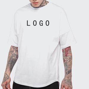 Wholesale Boxy Oversized <b>Plain</b> Blank T Shirts Luxury Drop Shoulder 100% Cotton <b>Tshirts</b> 220gsm Heavyweight Men's Baggy T-Shirt - Product Image 1