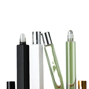 Botella de Vidrio Rectangular Negra de 10 ml con Rodillo, Acabado Mate, Envase con Rodillo para Aceites Esenciales para el Cuidado Personal - Product Image 3
