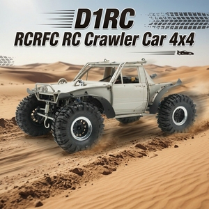 Coche RC D1RC RCRFC 4x4 con <span class=keywords><strong>Jaula</strong></span> Antivuelco de Tubo de Titanio, Impermeable, Eje de Portal 4WS, Cabrestante, Motor Hobbywing 1800KV, Modelo de Camión - Product Image 1