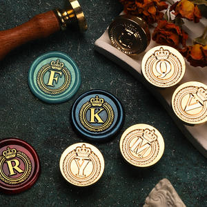 Têtes de tampons à cire de l'alphabet couronne, 26 lettres, en cuivre, pour décoration - Product Image 5