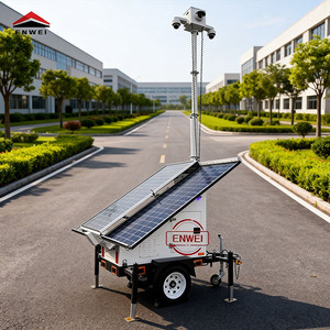 Remorque <span class=keywords><strong>solaire</strong></span> mobile hors réseau avec mât télescopique manuel pour chantier de construction avec caméra PTZ - Product Image 3