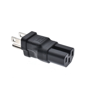 Convertisseur d'alimentation CA NEMA 5-15P vers <span class=keywords><strong>IEC320</strong></span> <span class=keywords><strong>C15</strong></span>, prise standard américaine 3 broches mâle vers adaptateur d'alimentation <span class=keywords><strong>C15</strong></span> 3 trous - Product Image 1