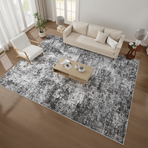 Soft Modern Abstract Polyester Area <strong>Rug</strong> with PVC-coated Backing-Low Pile Washable for Living Room <strong>Bedroom</strong> Office <strong>Grey</strong> - Product Image 4
