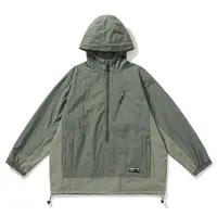 Veste coupe-vent en toile imperméable à capuche pour homme et femme, matériaux de qualité supérieure, vente en gros de vêtements d'hiver