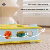 Mainan Puzzle Kucing Kartun Plastik, Tongkat Penggoda Berbunyi, Penghasil Suara, Hiburan Mandiri, Kesenangan Anak Kucing