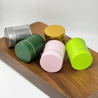 Prix usine Boîte cylindrique mate à double couvercle, en fer blanc, recyclable, de qualité alimentaire, pour matcha, personnalisée, 50g 60*68mm