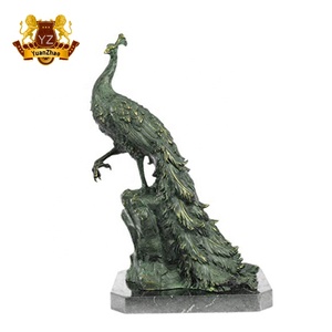 Outdoor Ornaments Life Size Brass <strong>Peacock</strong> Statue Antique <strong>Bronze</strong> <strong>Peacock</strong> for Sale - Product Image 3