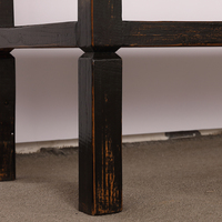 Meilleure table console vintage noire antique de style chinois en bois massif avec 2 tiroirs pour le salon