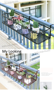 Support de pot de fleurs pour balcon, étagère suspendue, panier <span class=keywords><strong>en</strong></span> <span class=keywords><strong>fer</strong></span> forgé pour clôture - Product Image 2