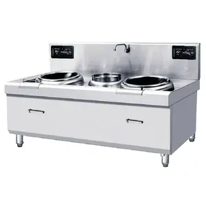 Aparelhos de cozinha 12KW, equipamento de cozinha com 2 queimadores, fogão de indução comercial para restaurante