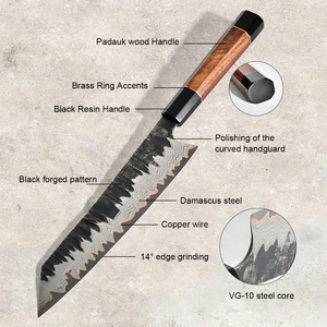 <span class=keywords><strong>Cuchillo</strong></span> de Cocina <span class=keywords><strong>Profesional</strong></span> de Acero Damasco con Alto Contenido de Carbono, Forjado a Mano, Estilo Kiritsuke, <span class=keywords><strong>Cuchillo</strong></span> de Chef Japonés VG10 - Product Image 3