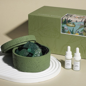 Diffuseur d'huiles essentielles en pierres de cristal naturelles de toundra islandaise, sans flamme, coffret cadeau, personnalisation possible, désodorisant d'ambiance - Product Image 1