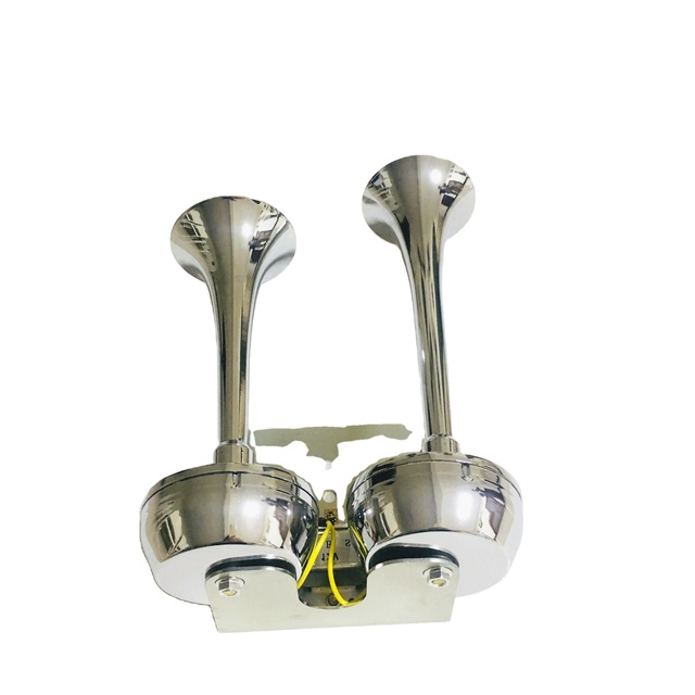 Car New Without air 12v24v Lorry Conversion Treble Electric Horn Double Tube with Bracket Relay Electric Horn
