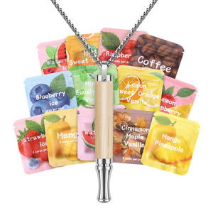 Baja tahan karat dapat diisi ulang kapas inti Herbal minyak esensial Inhaler keluar merokok tabung gelisah bernapas Anti kecemasan kalung - Product Image 1