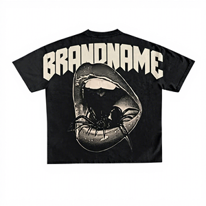 Oversized Graphic T <b>Shirt</b> <b>Men</b> <b>Black</b> Streetwear <b>Short</b> <b>Sleeve</b> Crew Neck Back Print Masked Character Tee - Product Image 4