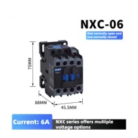 Contacteur AC série NXC-06, courant nominal 6A, tension de la bobine 110V/220V/380V, triphasé 50/60Hz, montage sur rail DIN, marque CHINT