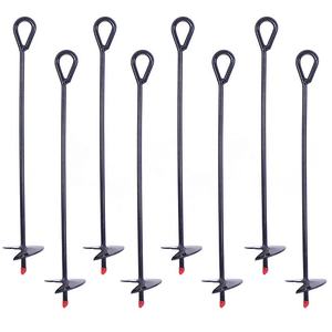 12 Inch Spiral Tie-Down Screw <strong>Anchor</strong> Stake <strong>Kit</strong> Heavy Duty <strong>Trampoline</strong> Garage Ground <strong>Anchors</strong> <strong>Kit</strong> - Product Image 1