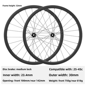 Selbstgefertigter Carbon-Faser T700/T800 Matt-Finish Rennrad-Laufradsatz 38/50/60/73 Rahmenhöhe Schnellspanner Scheibenbremse - Product Image 6