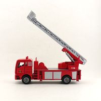 Camion de pompiers miniature en métal moulé sous pression en gros, jouets pour enfants, ensemble de voitures à prix compétitif, véhicules d'urgence, camion de pompiers avec échelle