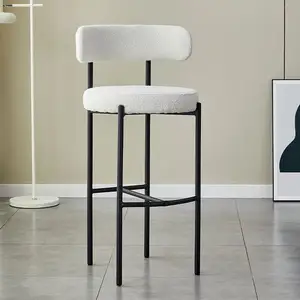 Stools bar chairs Nordic furniture tall counter height bar stool metal leg hotel room dining chair