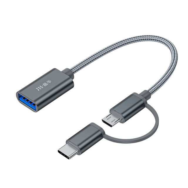 Wholesale Phone Adapter 2 in 1 OTG Adapter Cable Micro USB Type C USB C to USB 2.0 OTG Adapter Cable