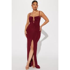 Robe de soirée rétro à col en V et bretelles queue de poisson, vente en gros - Product Image 3