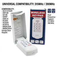 Clavier universel sans fil pour ouvre-porte de garage 315mhz/390mhz, clavier de remplacement compatible avec les systèmes de porte de garage à levage par le haut