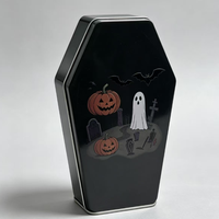 Caja de Metal para Dulces con Forma de Ataúd de Halloween, Decoración Navideña, Envase para Regalos, Dulces y Chocolates