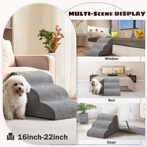 Kingtale-Cama con rampa, funda impermeable para sofá en L, cama elevada para perros con estampado de lados, escaleras para mascotas, escalera de escalada para mascotas, lavado mecánico - Product Image 5