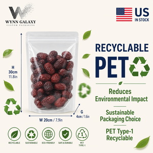 US Stock Ready Ship Clear Laminated Stand Pouch 20*30*4cm 7.9*11.8*1.6in <b>Zip</b> Resealable Transparent Rice Coffee Nut Food <b>Bag</b> - Product Image 3