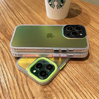 Étui de protection antichoc en TPU PC avec placage électrolytique, finition mate dégradée et laser, pour 11/12/13/14/15 Pro Max et 14/15 Plus