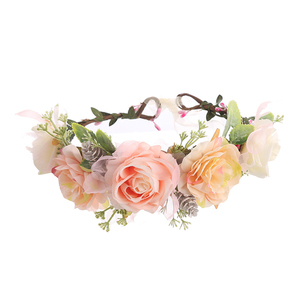 Corona <span class=keywords><strong>per</strong></span> <span class=keywords><strong>capelli</strong></span> floreale rosa vacanza alla moda corona <span class=keywords><strong>per</strong></span> <span class=keywords><strong>capelli</strong></span> con fiore <span class=keywords><strong>di</strong></span> rosa - Product Image 1