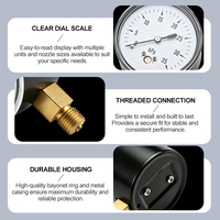 Capsule Pressure Gauge 0~60kpa 2in 1/8 NPT Bottom Mount for Low Pressure Gas Monitoring Support OEM Custom Logo