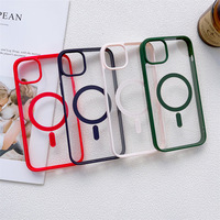 Coque Transparente Colorée Antichoc Magnétique 2-en-1 à Bords Souples et Dos Rigide en Acrylique Coloré pour iPhone 17/17
