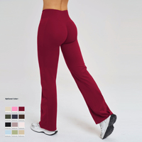 Pantalon évasé taille haute pour femme, coupe ample, micro-évasé, avec ceinture croisée, idéal pour le sport et les loisirs en extérieur, anti-transpiration