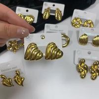 Boucles d'oreilles à pampilles vintage de luxe Gaovo pour femmes, en acier inoxydable gaufré, style européen, bijoux tendance
