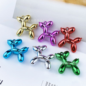Colorful Metallic <b>Balloon</b> Dog Pendant Zinc Alloy UV Electroplated DIY Jewelry Charm Keychain Phone Chain Gift Unisex Animal - Product Image 3